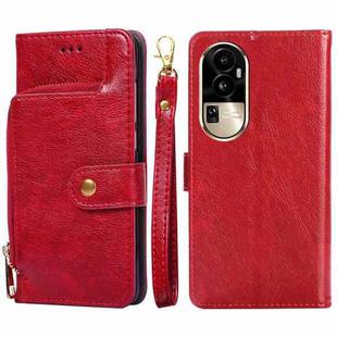 For OPPO Reno10 Pro 5G Zipper Bag Leather Phone Case(Red)