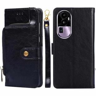 For OPPO Reno10 Pro+ 5G Zipper Bag Leather Phone Case(Black)