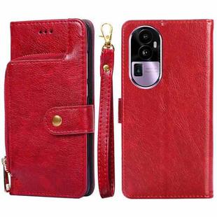 For OPPO Reno10 Pro+ 5G Zipper Bag Leather Phone Case(Red)