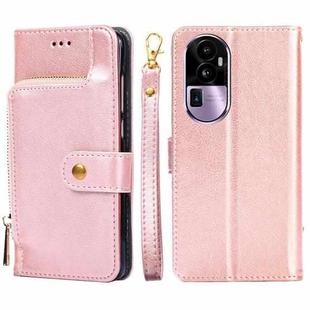 For OPPO Reno10 Pro+ 5G Zipper Bag Leather Phone Case(Rose Gold)