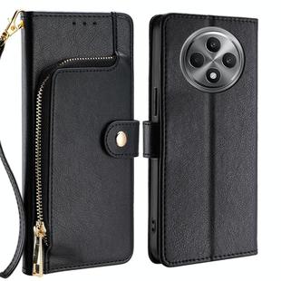 For OPPO Reno12 F 5G Zipper Bag Leather Phone Case(Black)