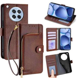 For OPPO Find X8s 5G Zipper Bag Leather Phone Case(Brown)