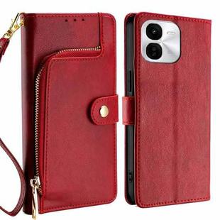 For vivo iQOO Z9x 5G Zipper Bag Leather Phone Case(Red)