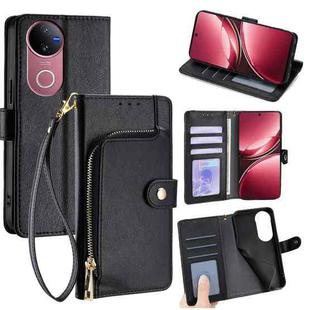 For vivo V50 5G Zipper Bag Leather Phone Case(Black)