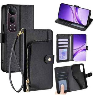 For vivo V50 Lite 5G Zipper Bag Leather Phone Case(Black)