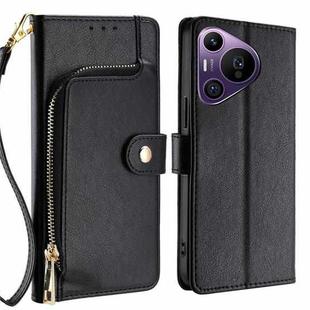 For Huawei Pura 70 Pro / 70 Pro+ 5G Zipper Bag Leather Phone Case(Black)