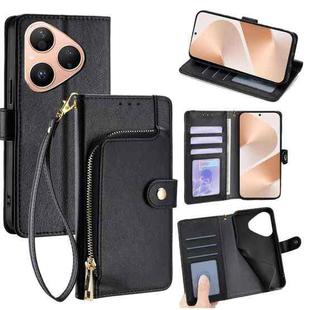 For Huawei Pura 80 5G Zipper Bag Leather Phone Case(Black)