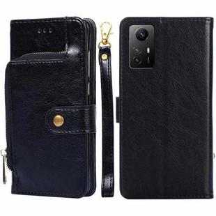 For Xiaomi Redmi Note 12S 4G Zipper Bag Leather Phone Case(Black)