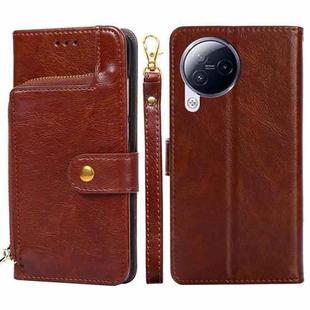 For Xiaomi Civi 3 5G Zipper Bag Leather Phone Case(Brown)