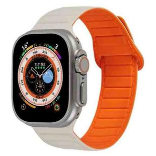 For Apple Watch Ultra 49mm Loop Magnetic Silicone Watch Band(Starlight Orange)