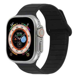 For Apple Watch 8 45mm  Loop Magnetic Silicone Watch Band(Black)