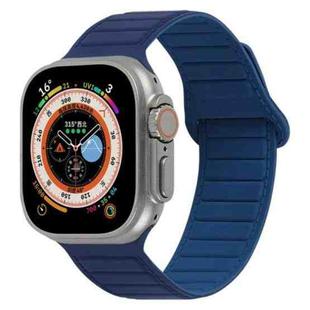 For Apple Watch 8 45mm  Loop Magnetic Silicone Watch Band(Navy Blue)