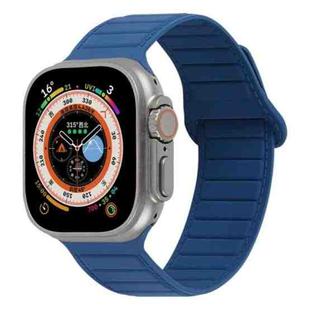 For Apple Watch 7 41mm Loop Magnetic Silicone Watch Band(Midnight Blue)