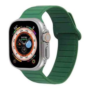 For Apple Watch 7 45mm Loop Magnetic Silicone Watch Band(Green)