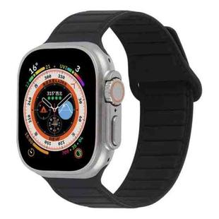 For Apple Watch SE 2022 44mm Loop Magnetic Silicone Watch Band(Black)