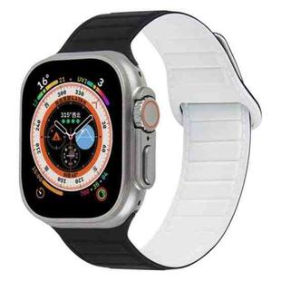 For Apple Watch SE 40mm Loop Magnetic Silicone Watch Band(Black White)