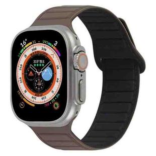 For Apple Watch SE 40mm Loop Magnetic Silicone Watch Band(Coffee Black)