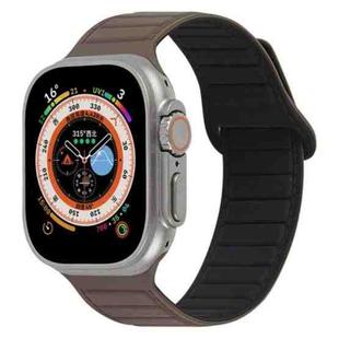 For Apple Watch SE 44mm Loop Magnetic Silicone Watch Band(Coffee Black)