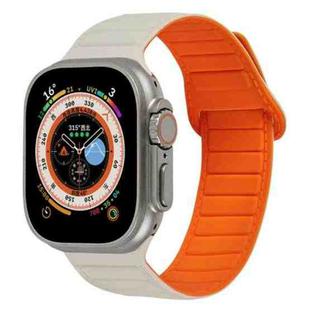 For Apple Watch 6 40mm Loop Magnetic Silicone Watch Band(Starlight Orange)