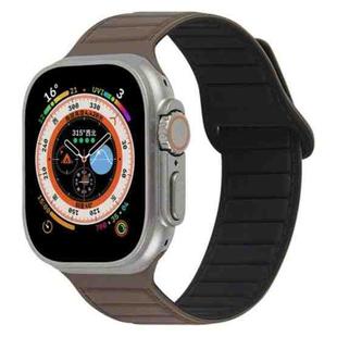 For Apple Watch 6 44mm Loop Magnetic Silicone Watch Band(Coffee Black)