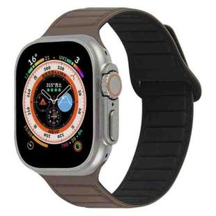 For Apple Watch 3 38mm Loop Magnetic Silicone Watch Band(Coffee Black)