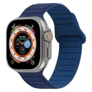For Apple Watch 2 42mm Loop Magnetic Silicone Watch Band(Navy Blue)