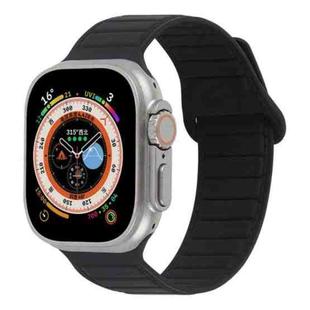 For Apple Watch SE 2023 44mm Loop Magnetic Silicone Watch Band(Black)