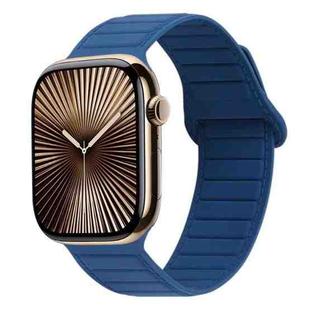 For Apple Watch Series 10 42mm Loop Magnetic Silicone Watch Band(Midnight Blue)