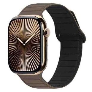 For Apple Watch Series 10 46mm Loop Magnetic Silicone Watch Band(Coffee Black)