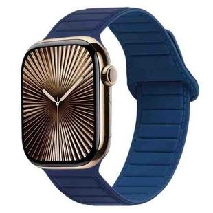 For Apple Watch Series 10 46mm Loop Magnetic Silicone Watch Band(Navy Blue)