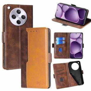 For OPPO Find X8s+ 5G Contrast Color Side Buckle Leather Phone Case(Dark Brown + Gold)