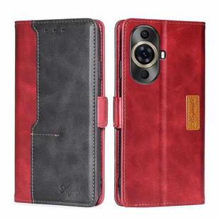 For Huawei nova 11 Pro 4G / 11 Ultra 4G Contrast Color Side Buckle Leather Phone Case(Red + Black)