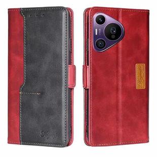 For Huawei Pura 70 Pro / 70 Pro+ 5G Contrast Color Side Buckle Leather Phone Case(Red + Black)