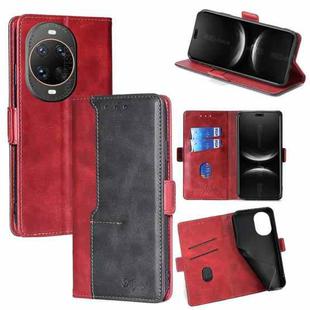 For Huawei nova 14 Ultra 5G Contrast Color Side Buckle Leather Phone Case(Red + Black)