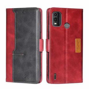 For Nokia G11 Plus Contrast Color Side Buckle Leather Phone Case(Red + Black)
