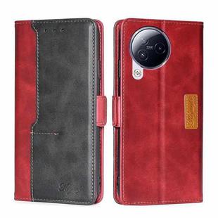 For Xiaomi Civi 3 5G Contrast Color Side Buckle Leather Phone Case(Red + Black)