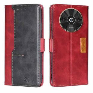 For Xiaomi Redmi A3 4G Contrast Color Side Buckle Leather Phone Case(Red + Black)