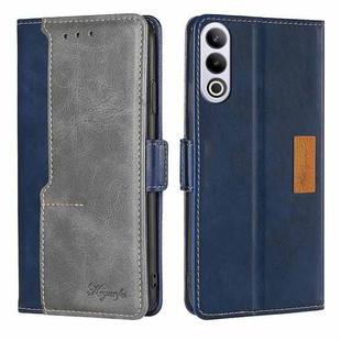 For OnePlus Ace 3V 5G Contrast Color Side Buckle Leather Phone Case(Blue + Grey)