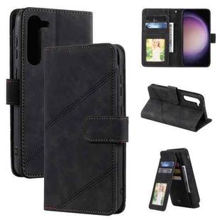 For Samsung Galaxy S23 5G Skin Feel Multi-card Wallet Leather Phone Case(Black)