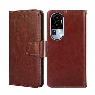 For OPPO Reno10 5G Crystal Texture Leather Phone Case(Brown)