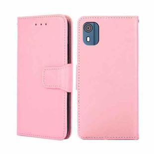 For Nokia C02 TA-1522 Crystal Texture Leather Phone Case(Pink)