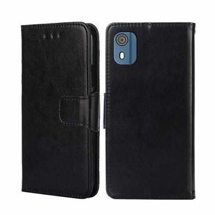For Nokia C02 TA-1522 Crystal Texture Leather Phone Case(Black)