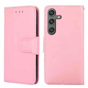 For Samsung Galaxy S24 5G Crystal Texture Leather Phone Case(Pink)