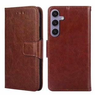 For Samsung Galaxy S24+ 5G Crystal Texture Leather Phone Case(Brown)