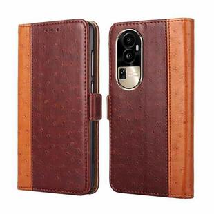 For OPPO Reno10 Pro 5G Ostrich Texture Horizontal Flip Leather Phone Case(Brown)