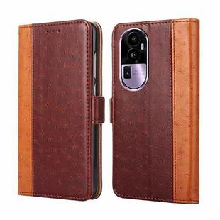 For OPPO Reno10 Pro+ 5G Ostrich Texture Horizontal Flip Leather Phone Case(Brown)