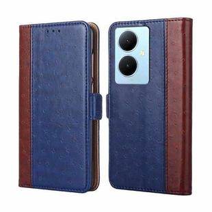 For vivo Y78 Plus 5G Ostrich Texture Horizontal Flip Leather Phone Case(Blue)