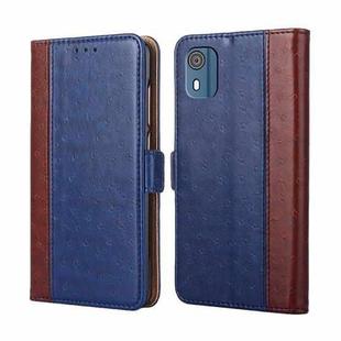 For Nokia C02 TA-1522 Ostrich Texture Horizontal Flip Leather Phone Case(Blue)