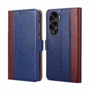 For Honor X50i 5G Ostrich Texture Horizontal Flip Leather Phone Case(Blue)