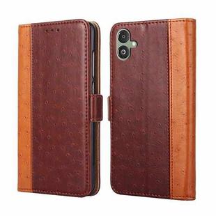 For Samsung Galaxy F14 5G Ostrich Texture Horizontal Flip Leather Phone Case(Brown)